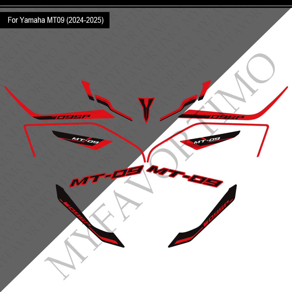 Yamaha MT-09 MT-09 SP PVC Decals Kit 2024-2025 丨 Tank and Swing Arm Stickers