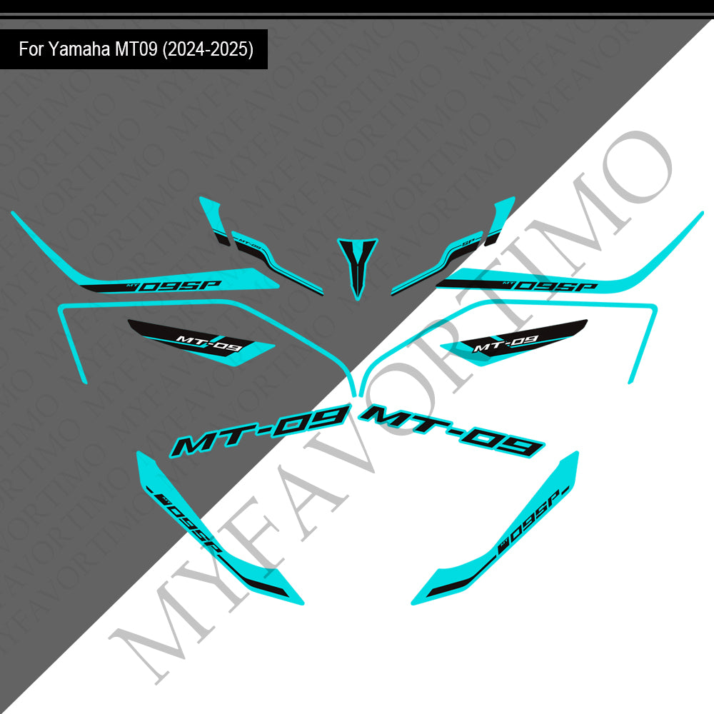 Yamaha MT-09 MT-09 SP PVC Decals Kit 2024-2025 丨 Tank and Swing Arm Stickers