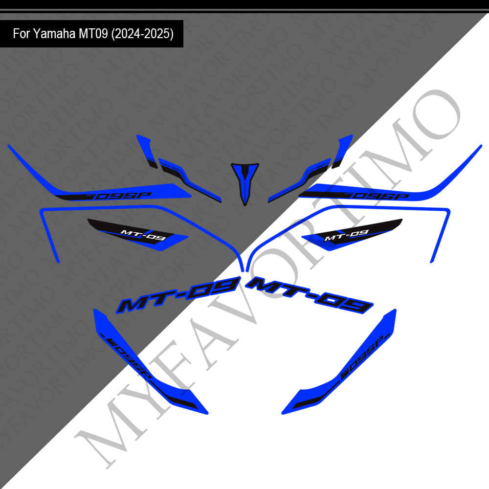 Yamaha MT-09 MT-09 SP PVC Decals Kit 2024-2025 丨 Tank and Swing Arm Stickers