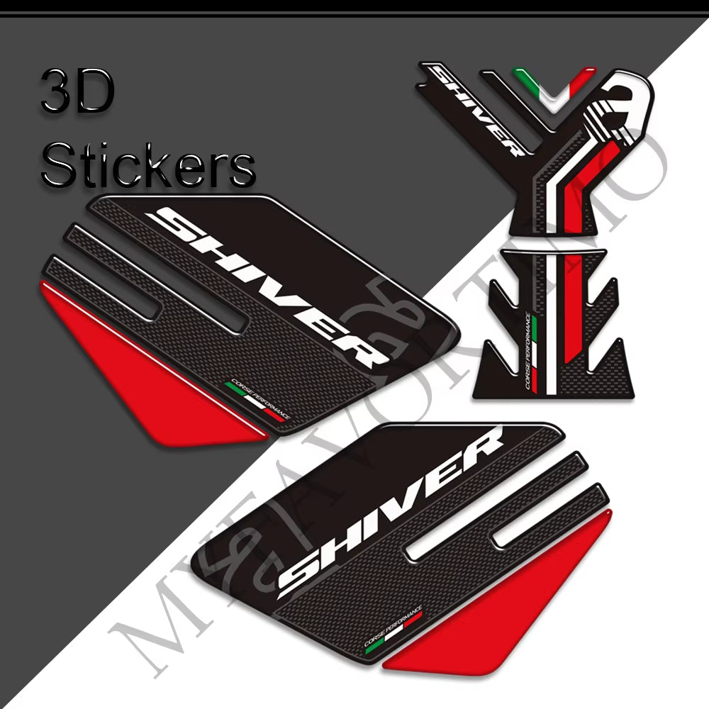 Aprilia SL 750 SL 900 Shiver 3D Epoxy Tank Decals Kit 2007-2019 丨 Center and Side Stickers