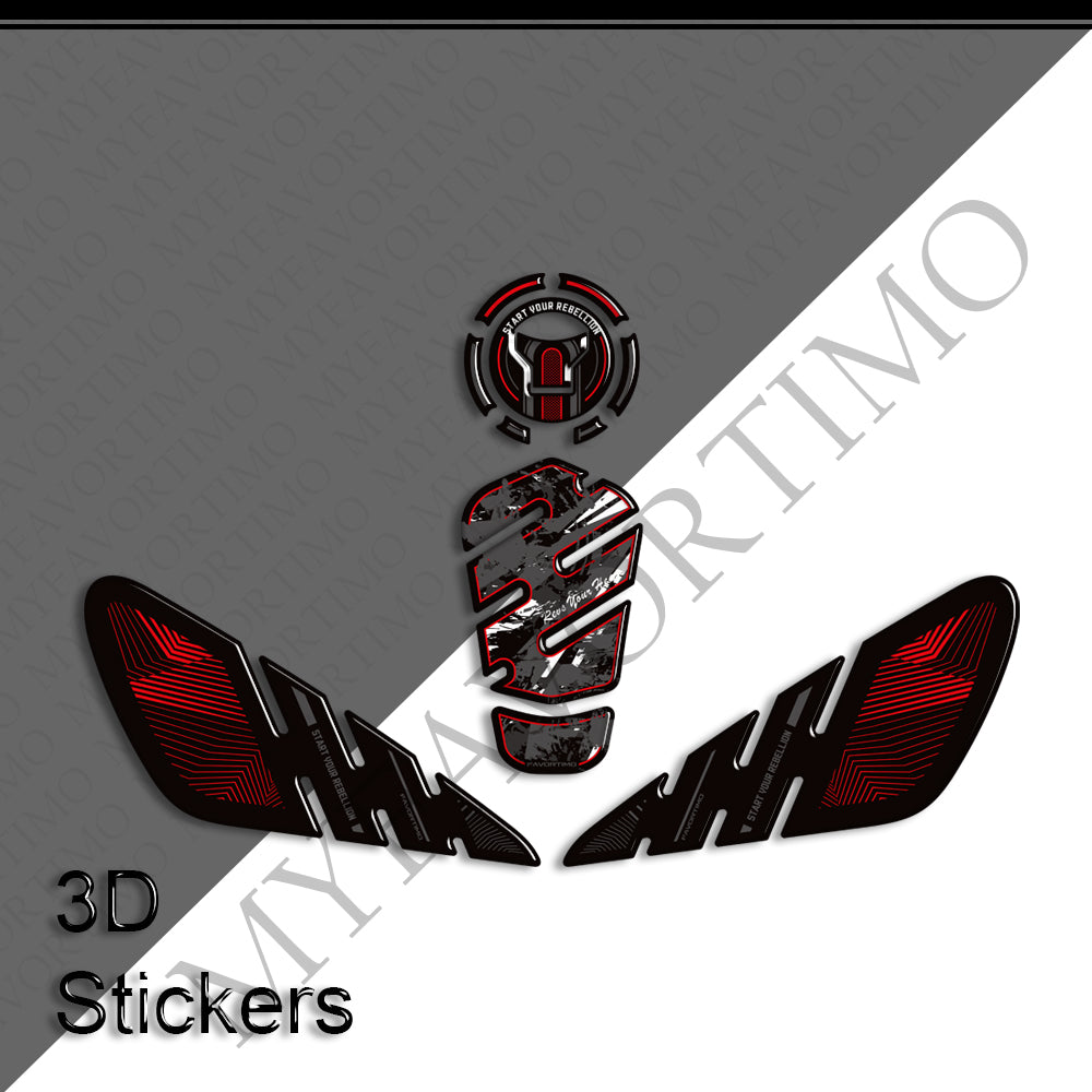 Honda Rebel 250 300 500 3D Epoxy Tank Decals Kit 丨 Fuel Cap and Side Stickers