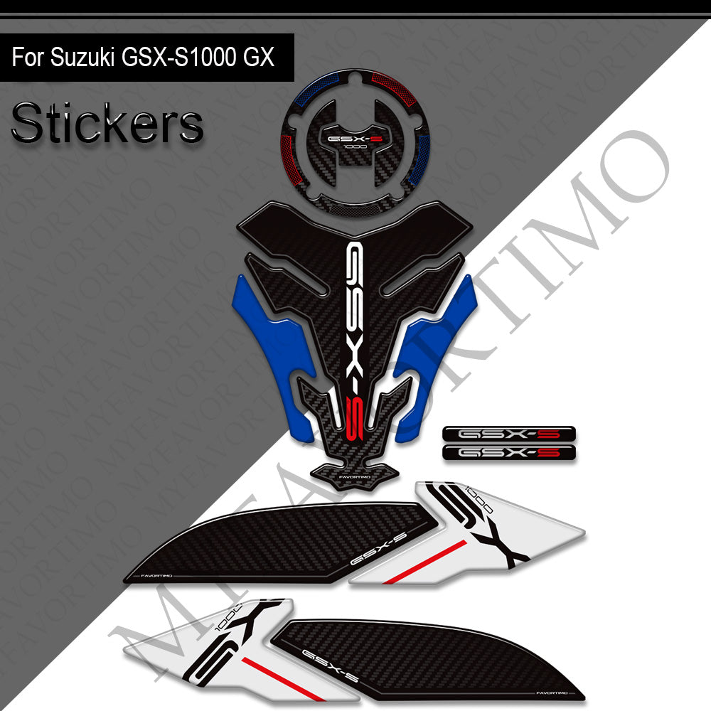 Suzuki GSX-S1000GX 3D Epoxy Tank Decals Kit 丨 Center Pad and Side Stickers