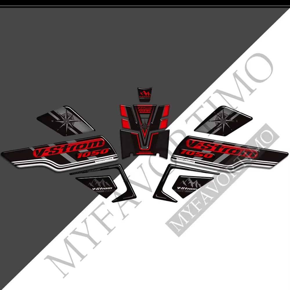 Suzuki V-Strom DL1050XT 3D Epoxy Tank Decals Kit 2020-2025 丨 Center and Side Stickers