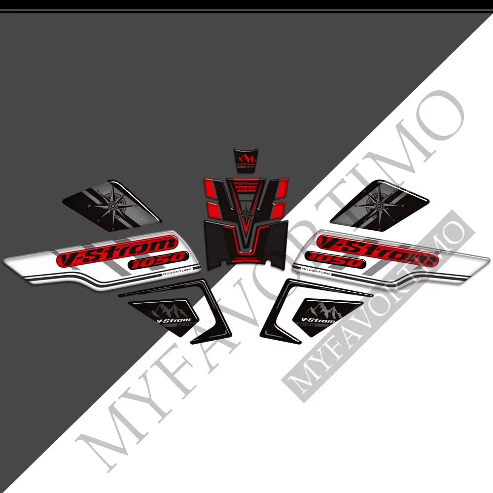 Suzuki V-Strom DL1050XT 3D Epoxy Tank Decals Kit 2020-2025 丨 Center and Side Stickers
