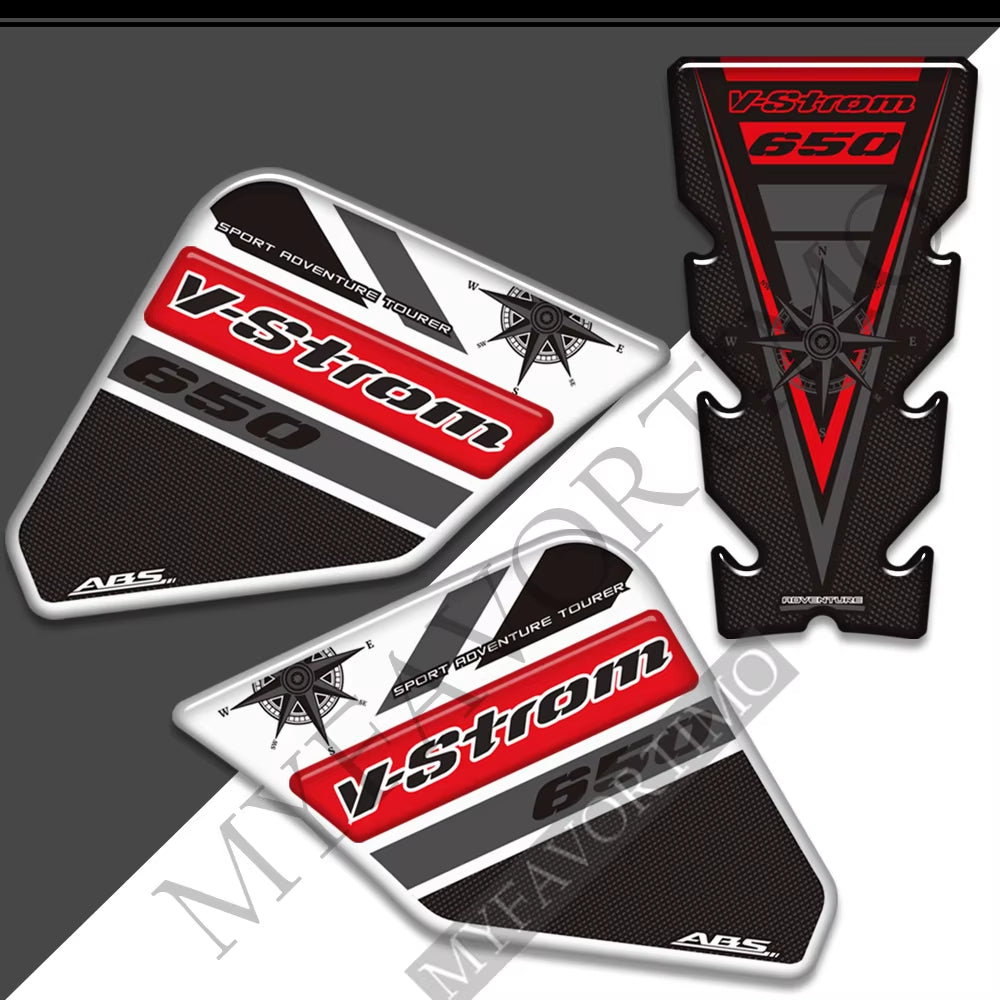 Suzuki V-Strom DL650XT 3D Epoxy Tank Decals Kit 2017-2026 丨 Center and Side Stickers