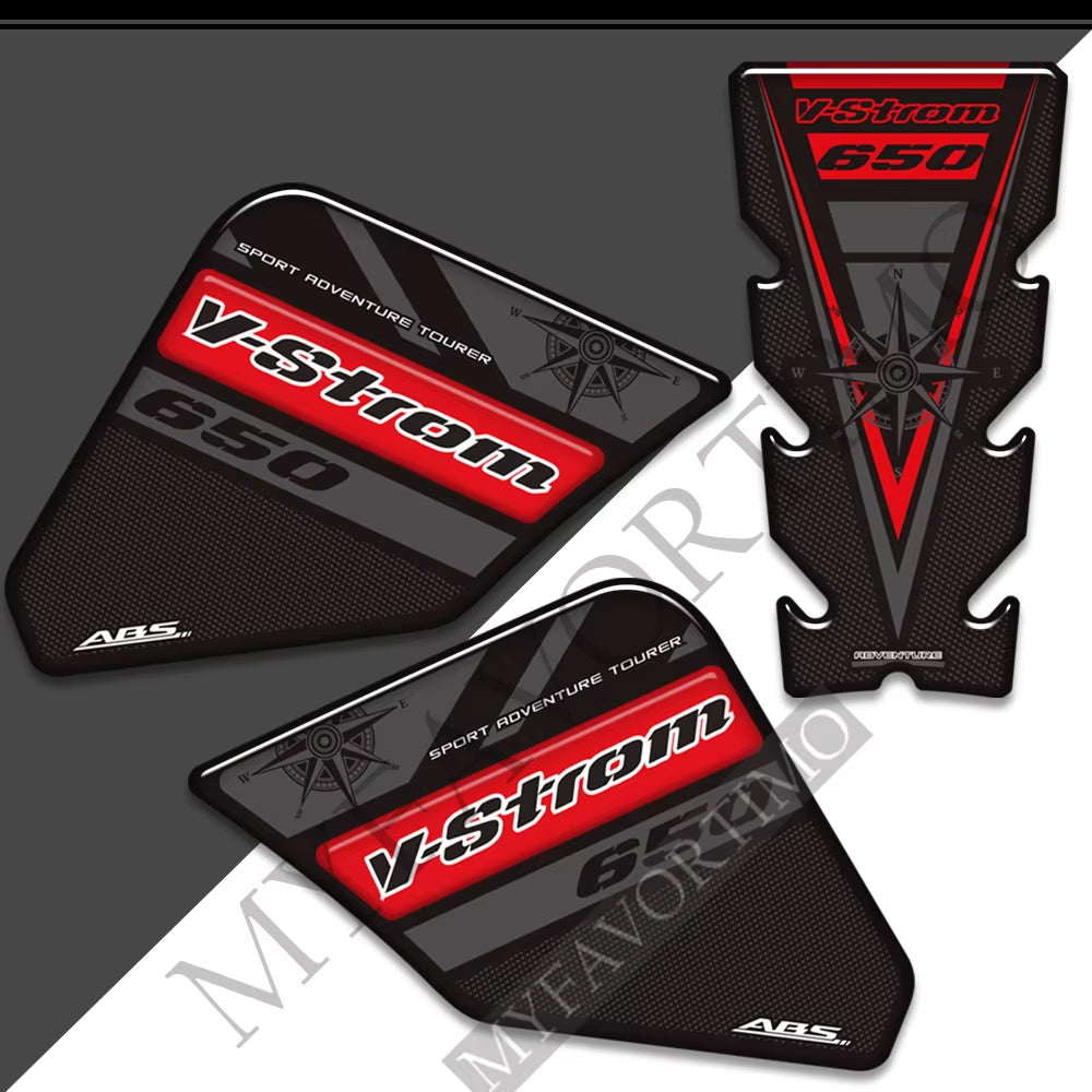Suzuki V-Strom DL650XT 3D Epoxy Tank Decals Kit 2017-2026 丨 Center and Side Stickers