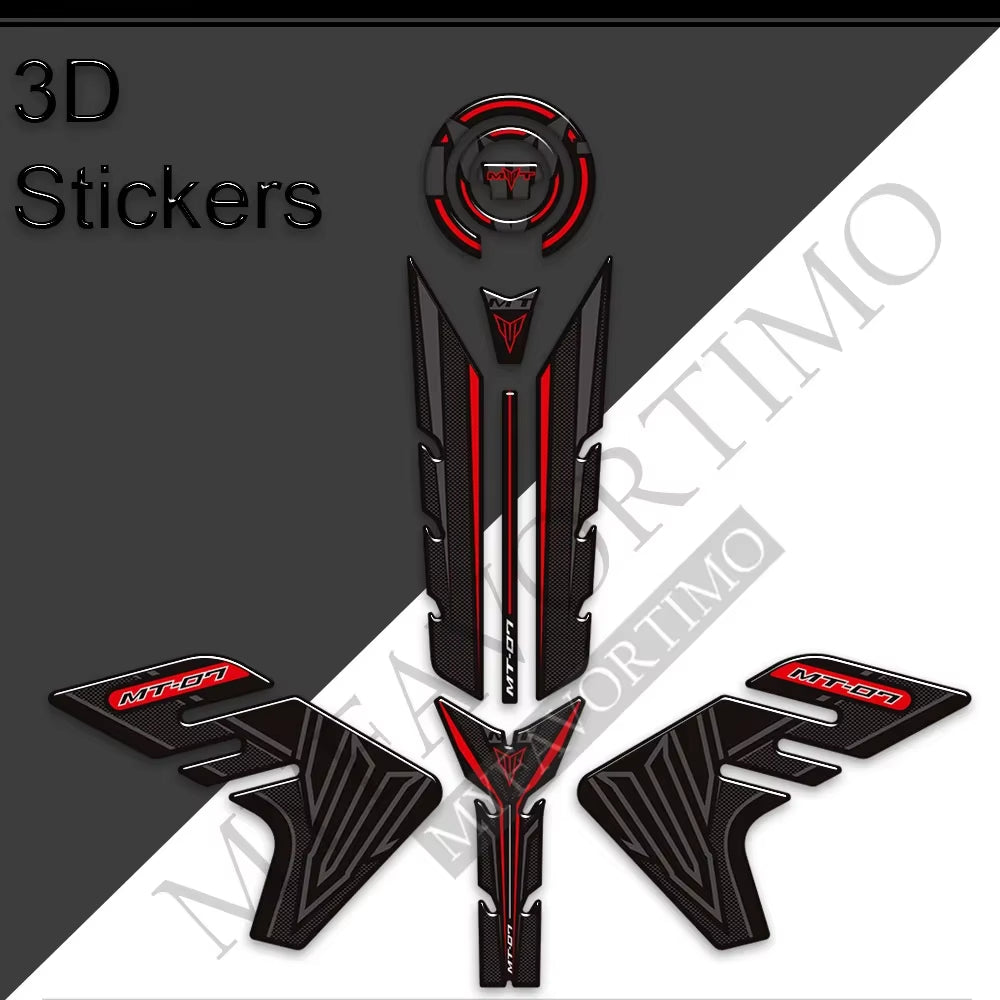 Yamaha MT-07 MT-07 SP 3D Epoxy Tank Decals Kit 2018-2020 丨 Fuel Cap and Side Stickers