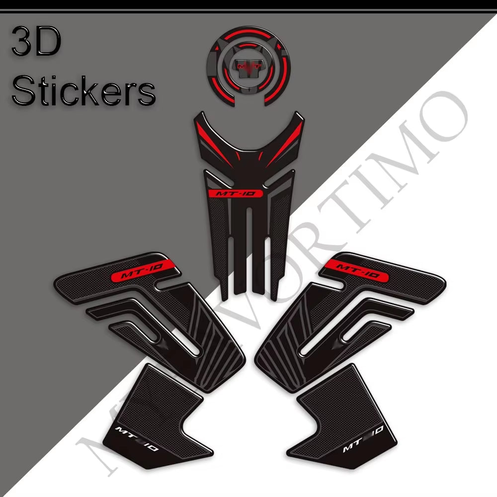 Yamaha MT-10 MT-10 SP FZ-10 3D Epoxy Tank Decals Kit 2016-2024 丨 Fuel Cap and Side Stickers