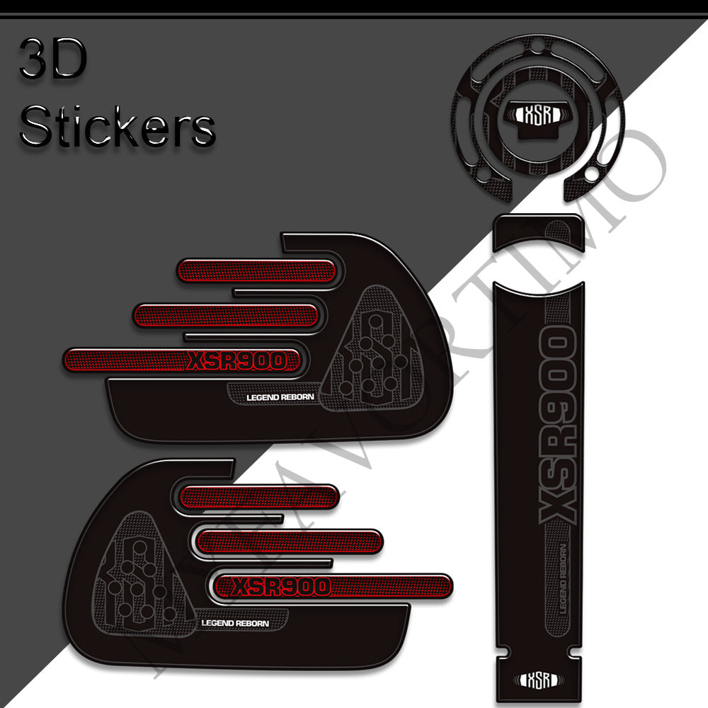 Yamaha XSR900 3D Epoxy Tank Decals Kit 2022+丨 Center Pad and Side Stickers