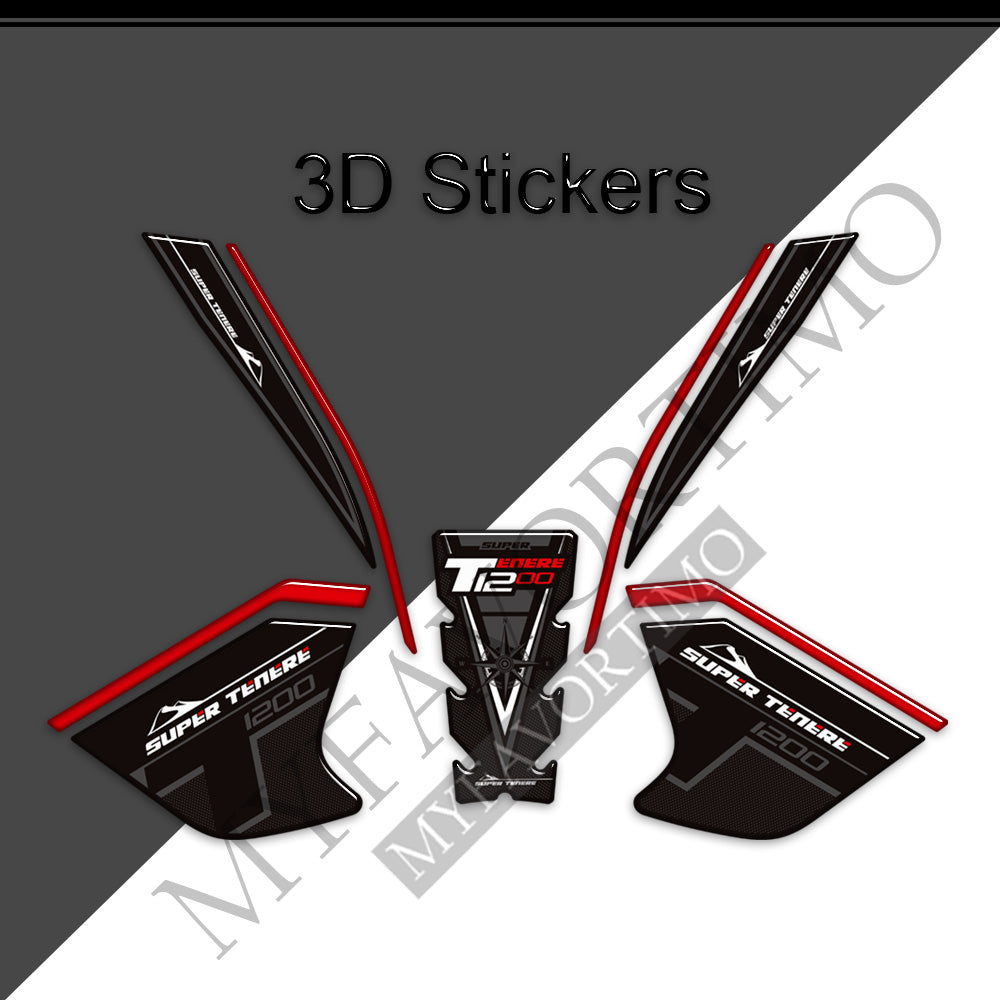Yamaha XT1200Z Super Ténéré 3D Epoxy Tank Decals Kit 丨 Center and Side Stickers