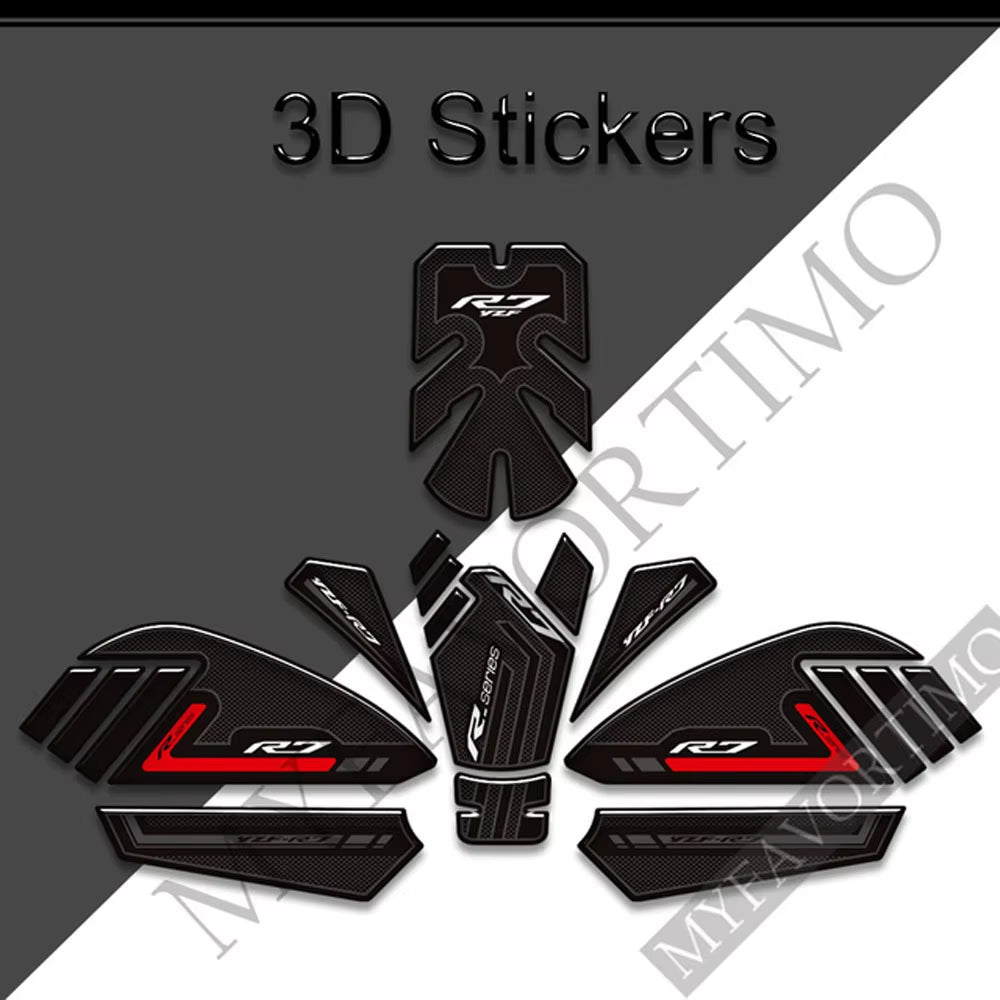 Yamaha YZF-R7 3D Epoxy Tank Decals Kit 2022 丨 Center and Side Stickers