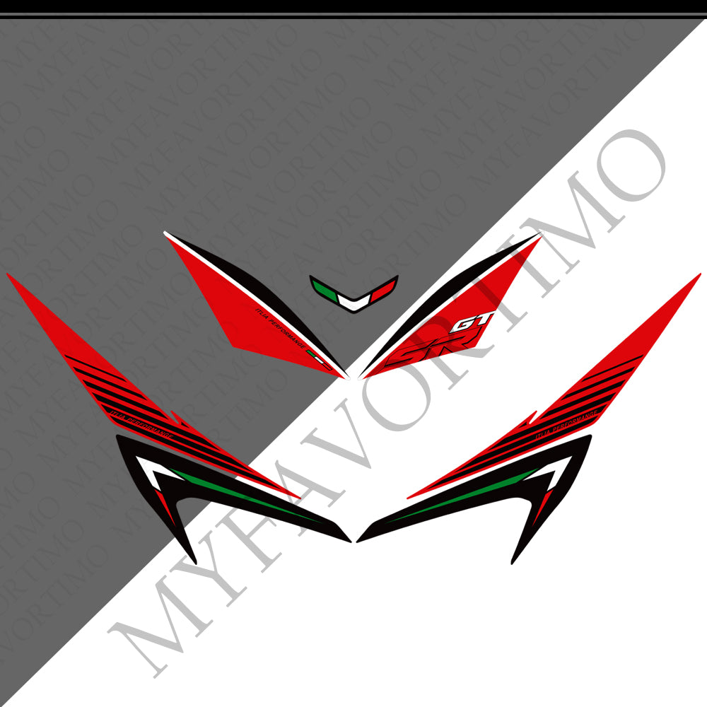 Aprilia SR GT 125 200 Sport Replica PVC Decals Kit 丨 Front and Body Stickers
