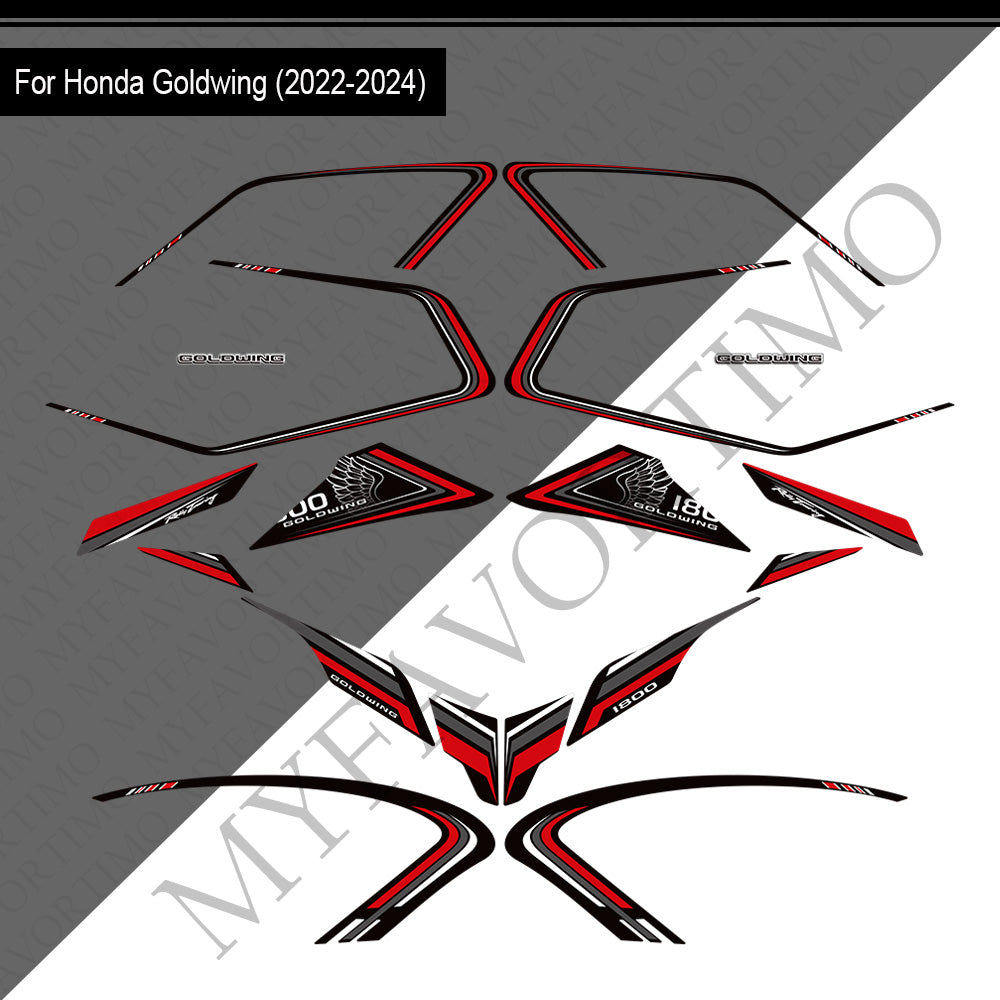 Honda Goldwing GL1800 F6B PVC Decals Kit 2022-2026 丨 Tank and Full Body Stickers