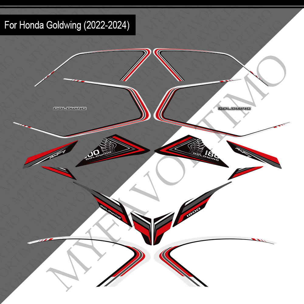 Honda Goldwing GL1800 F6B PVC Decals Kit 2022-2026 丨 Tank and Full Body Stickers
