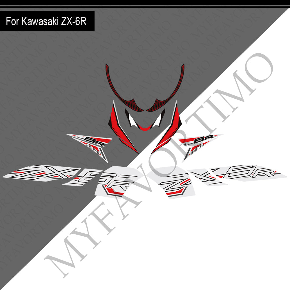 Kawasaki Ninja ZX-6R PVC Decals Kit 丨 Tank and Full Body Stickers