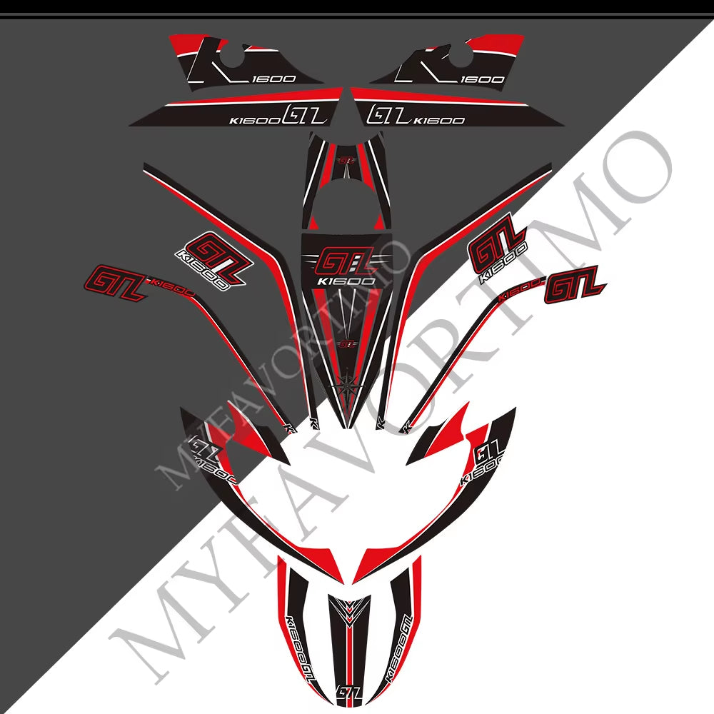BMW K1600GTL PVC Full Body Decals Kit 丨 Tank and Luggage Graphics