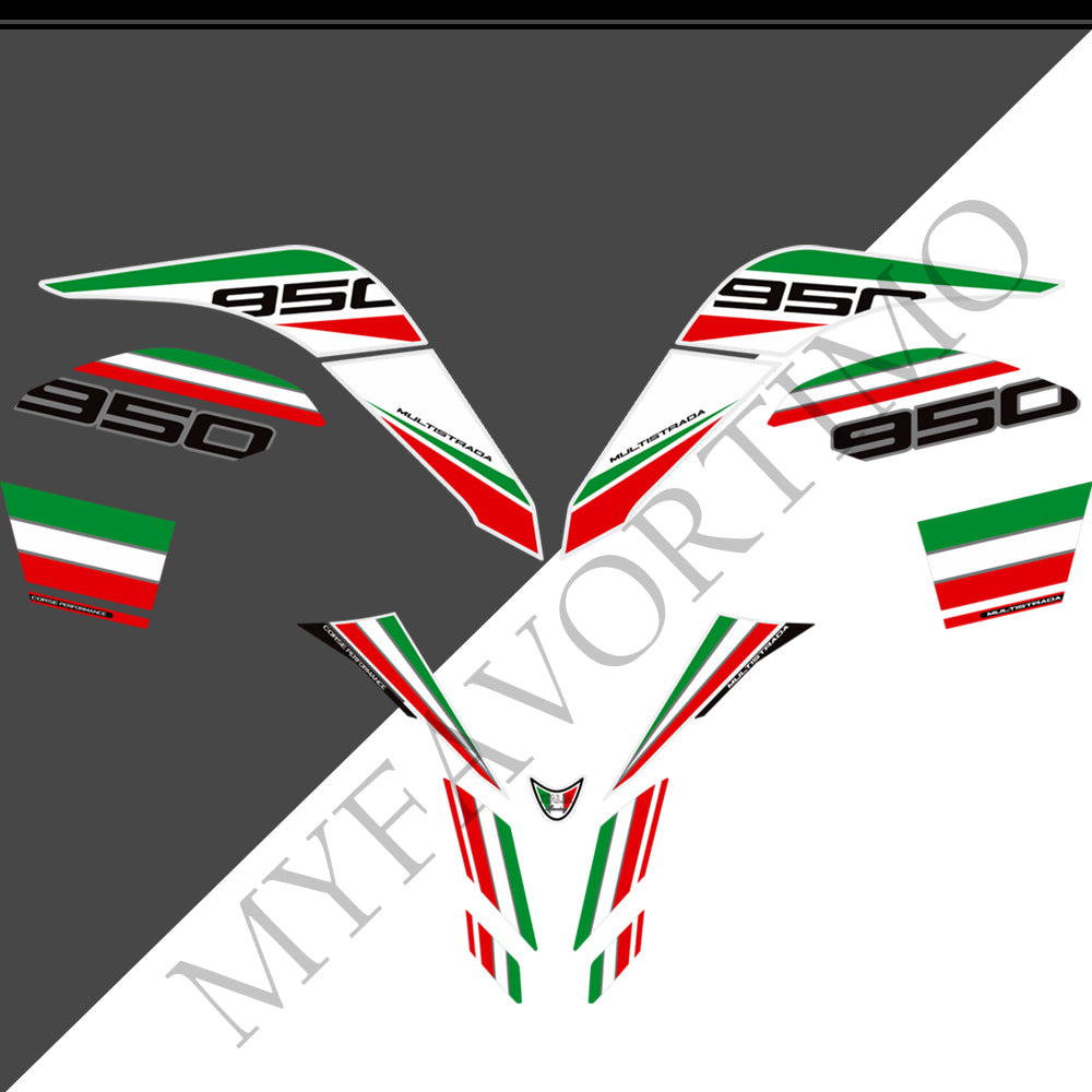 Ducati Multistrada 950 S PVC Full Body Decals Kit 2019-2021 丨 Black and Red
