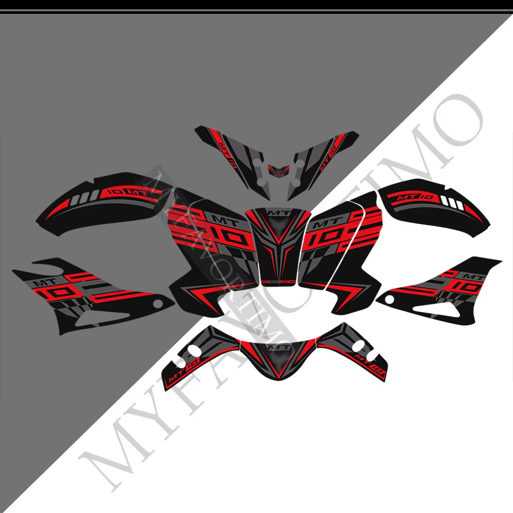 Yamaha MT-10 FZ-10 PVC Full Body Decals Kit 2016-2021 丨 Black Red Yellow Blue
