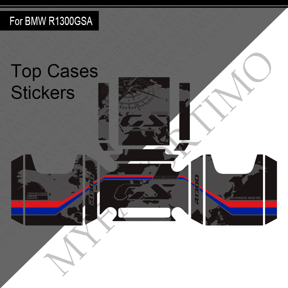BMW R1300GS Adventure PVC Pannier Top Case Decals Kit 丨 Side and Top Box Stickers