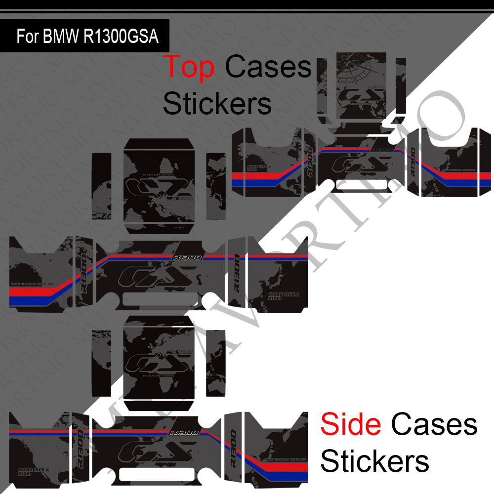 BMW R1300GS Adventure PVC Pannier Top Case Decals Kit 丨 Side and Top Box Stickers