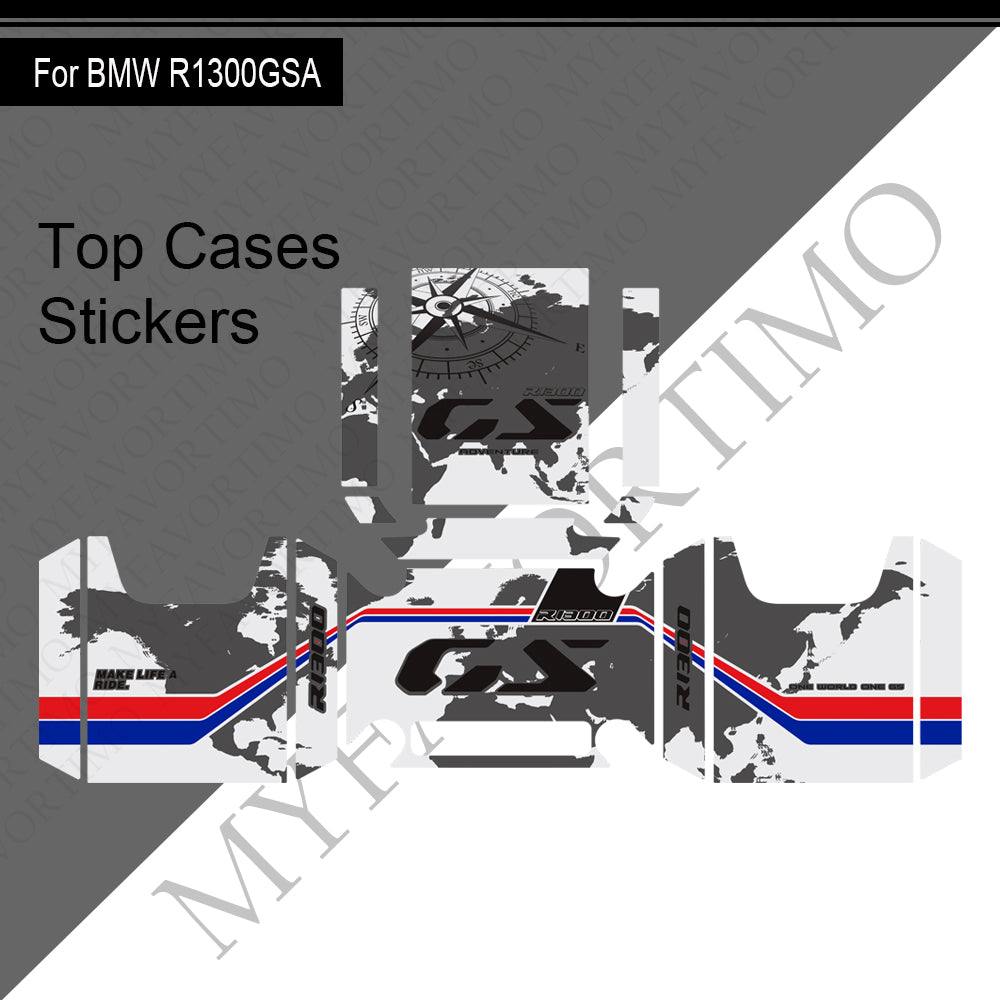 BMW R1300GS Adventure PVC Pannier Top Case Decals Kit 丨 Side and Top Box Stickers