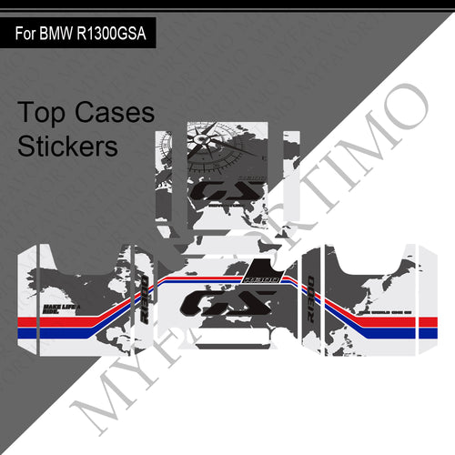 BMW R1300GS Adventure PVC Pannier Top Case Decals Kit 丨 Side and Top Box Stickers