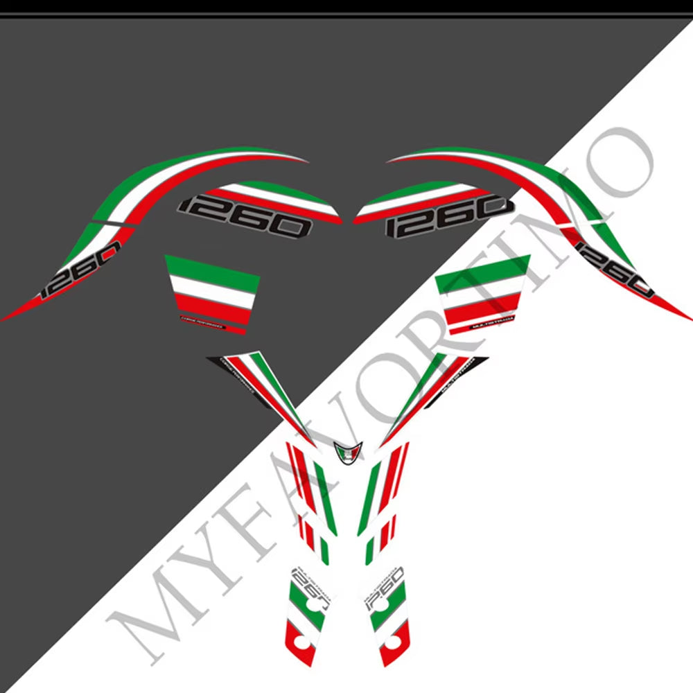 Ducati Multistrada 1260 S PVC Tank Decals Kit 2018-2020 丨 Black and Red
