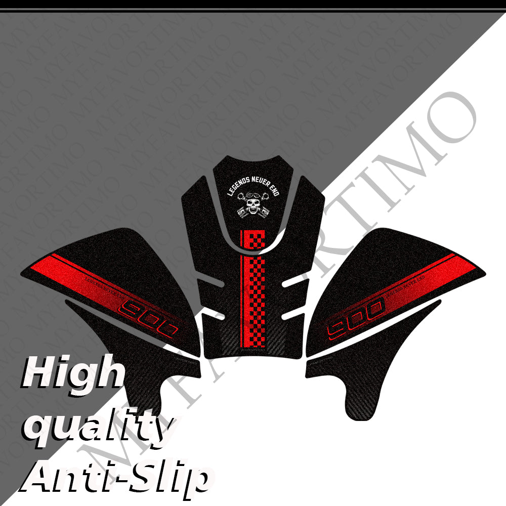 Kawasaki Z900RS Z900RS Cafe SE Anti-Slip Tank Pad Kit 2017-2026 丨 Center and Side Stickers