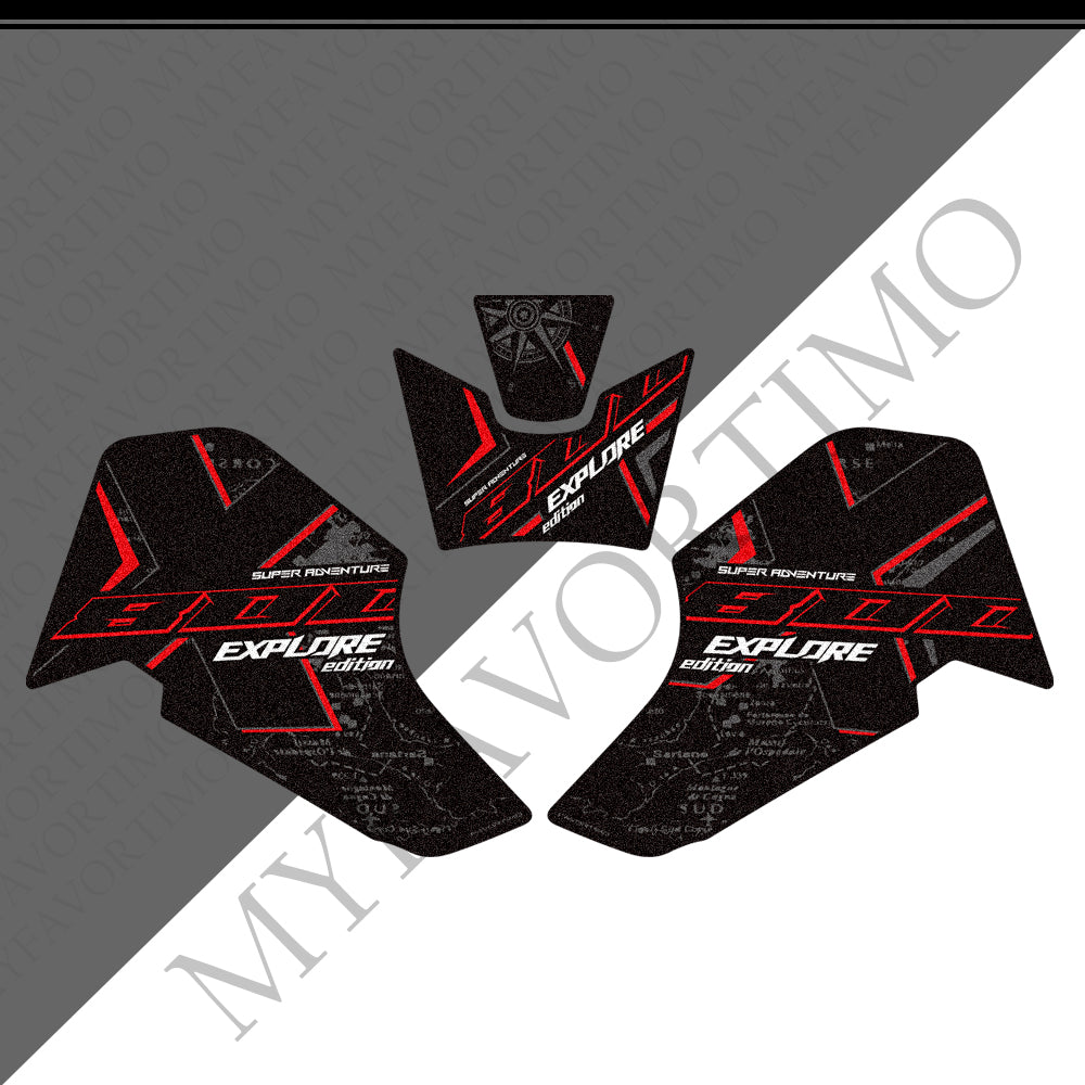 Kove 800X Touring GT Anti-Slip Tank Pad Kit 丨 Center and Side Stickers