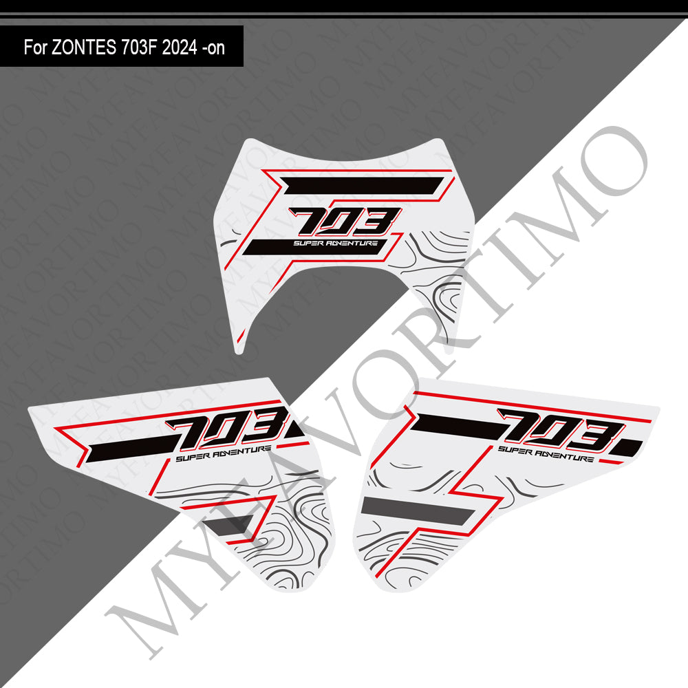 Zontes ZT703-F Anti-Slip Tank Pad Kit 丨 Center and Side Stickers