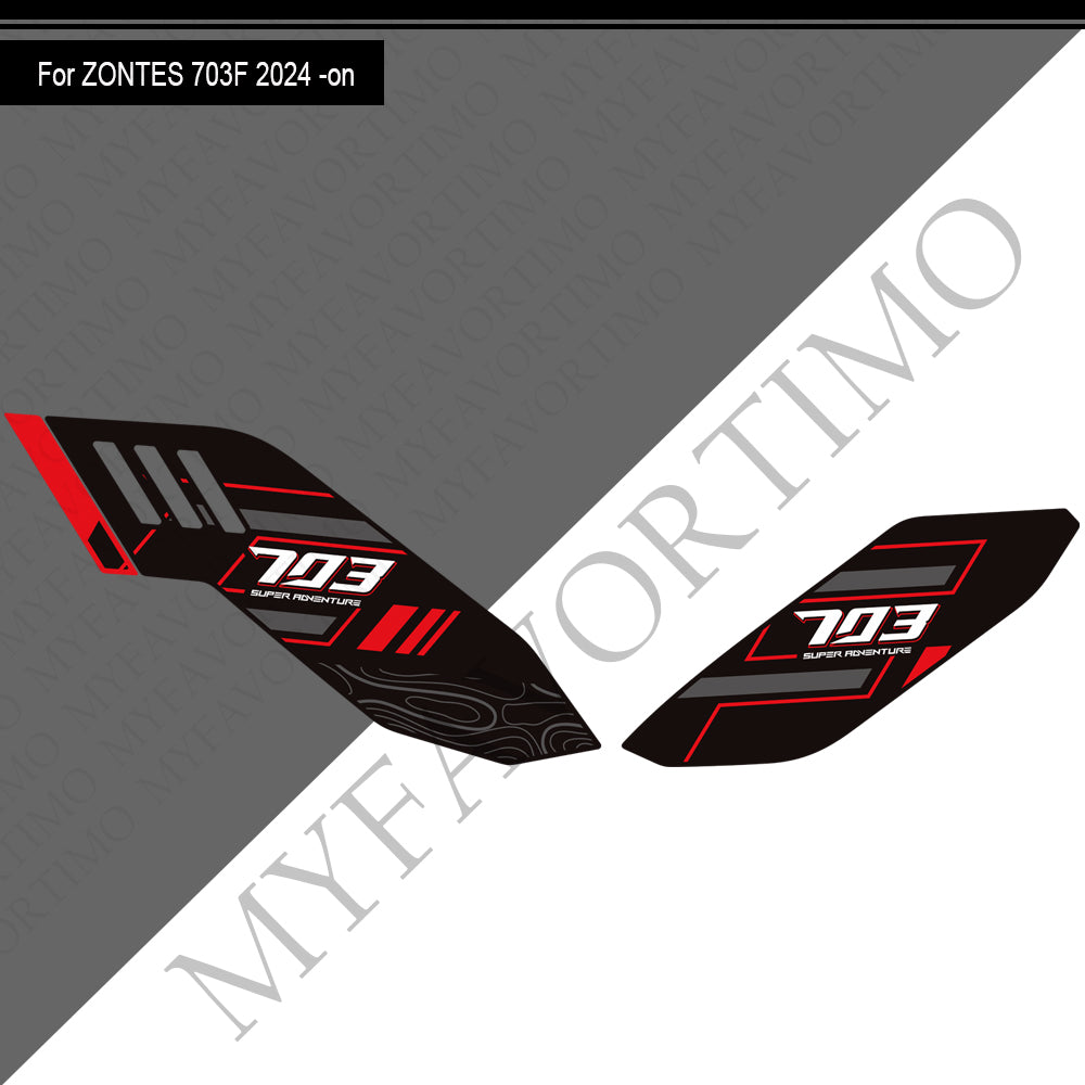 Zontes ZT703-F Anti-Slip Tank Pad Kit 丨 Center and Side Stickers