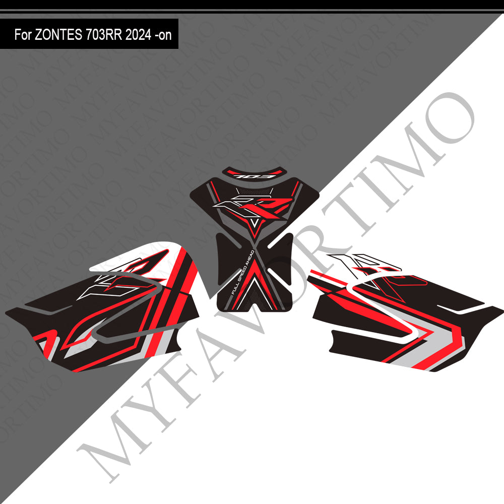 Zontes ZT703-RR Anti-Slip Tank Pad Kit 丨 Center and Side Stickers