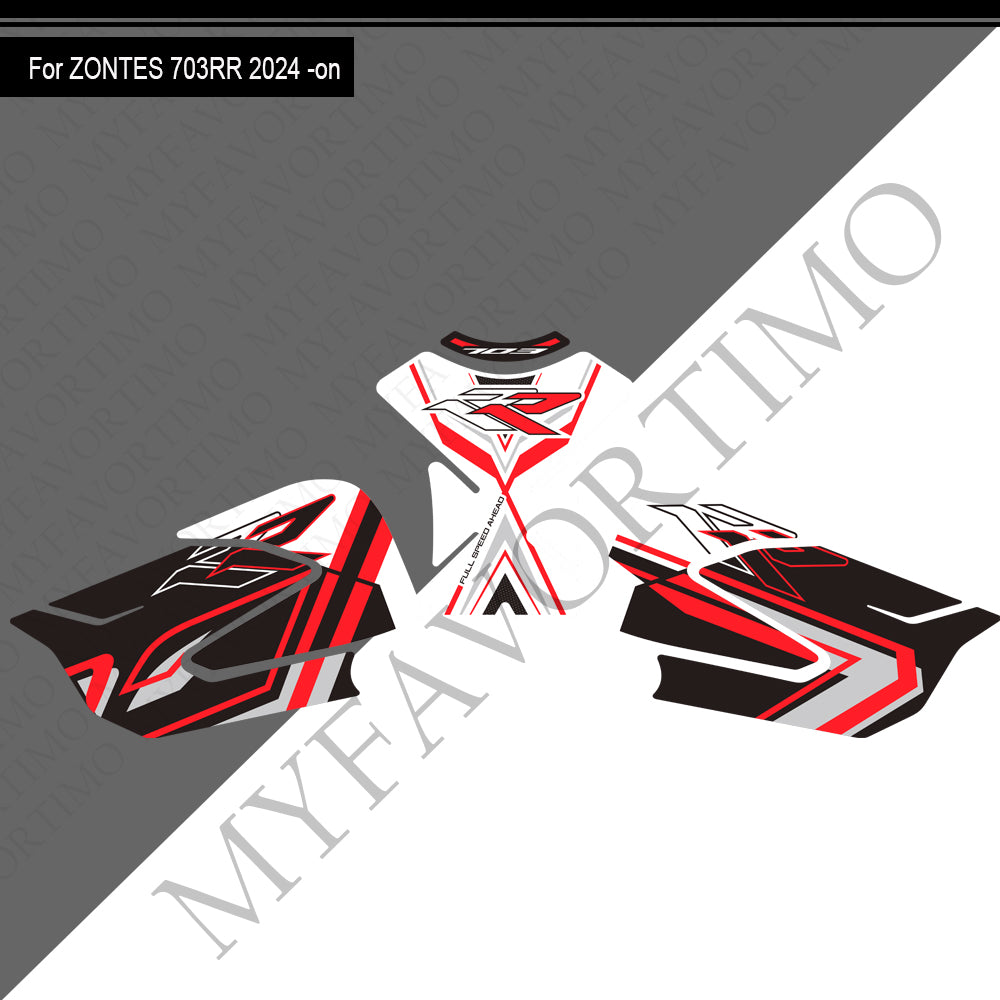 Zontes ZT703-RR Anti-Slip Tank Pad Kit 丨 Center and Side Stickers