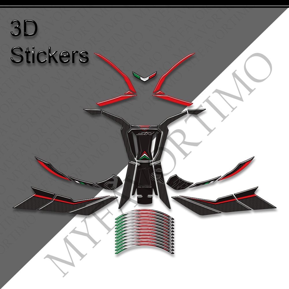 Aprilia SR GT125 SR GT200 Sport Replica Body Panel Decals Kit 丨 Fairing and Rim Stickers