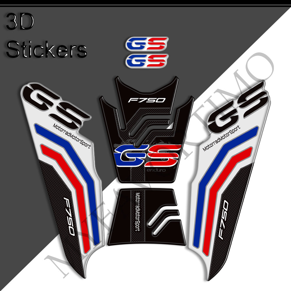 BMW F750GS 3D Epoxy Tank Decals Kit 2019-2023 丨 Center Pad and Side Stickers