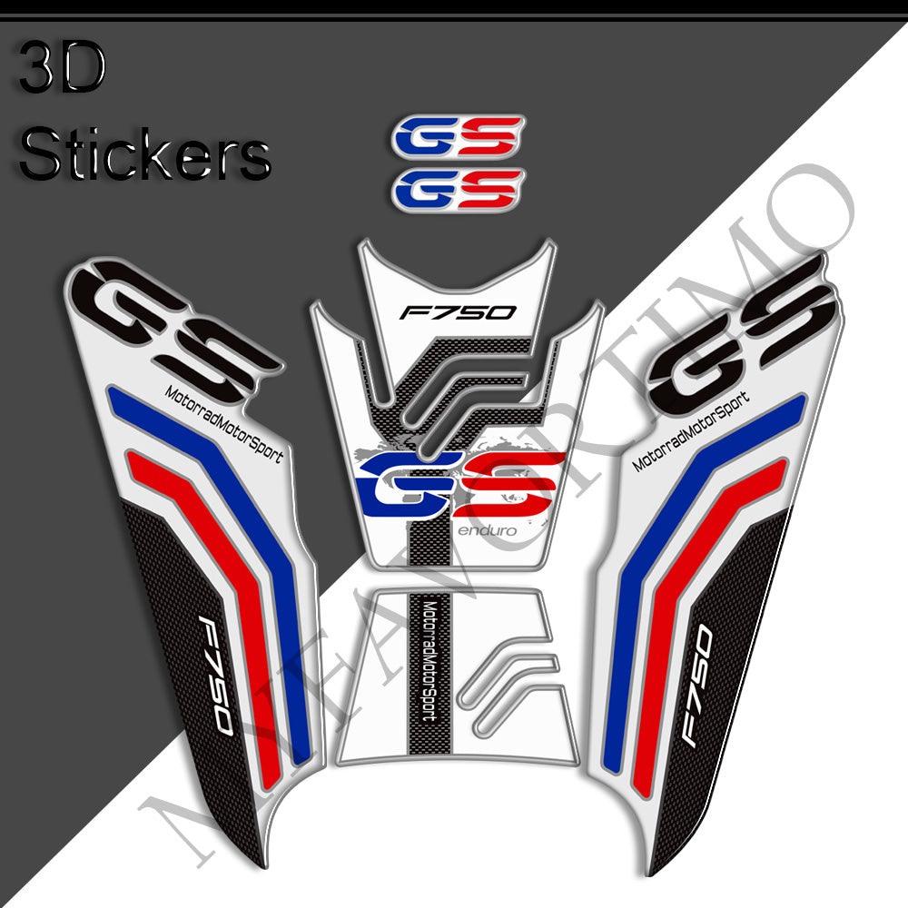 BMW F750GS 3D Epoxy Tank Decals Kit 2019-2023 丨 Center Pad and Side Stickers