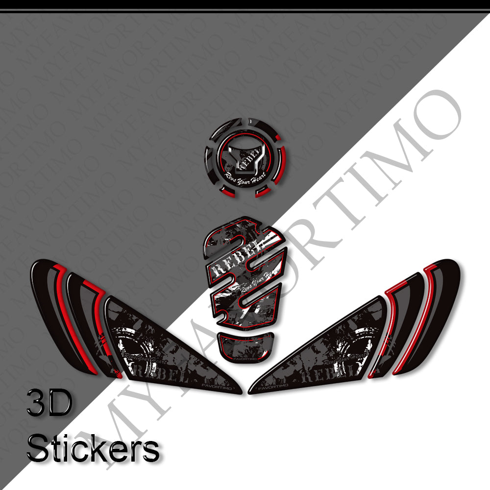 Honda Rebel 250 300 500 Decals Kit 丨 Tank Pad and Full Set Stickers