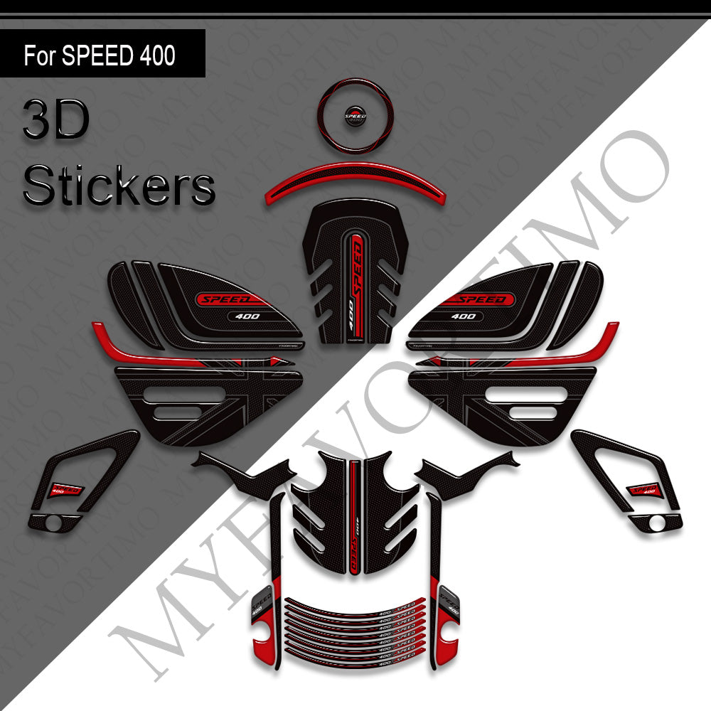 Triumph Speed 400 Decals Kit 2024-2025 丨 Tank Pad and Full Body Stickers