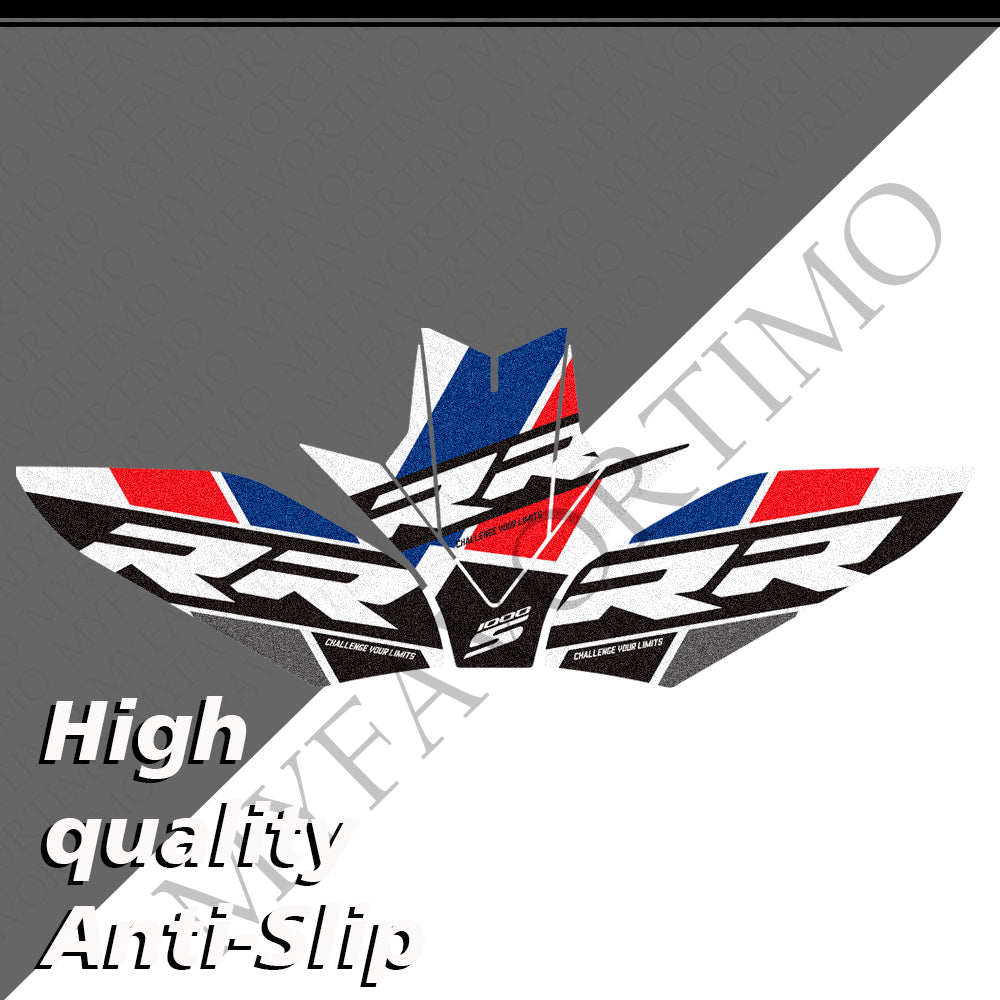 BMW S1000RR S1000R M1000RR M1000R Matte Anti-Slip Tank Pad Kit 丨 Center and Side Stickers