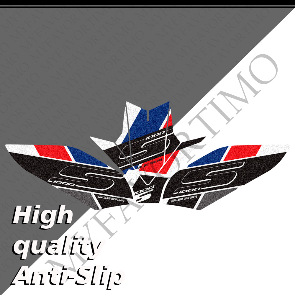 BMW S1000RR S1000R M1000RR M1000R Matte Anti-Slip Tank Pad Kit 丨 Center and Side Stickers