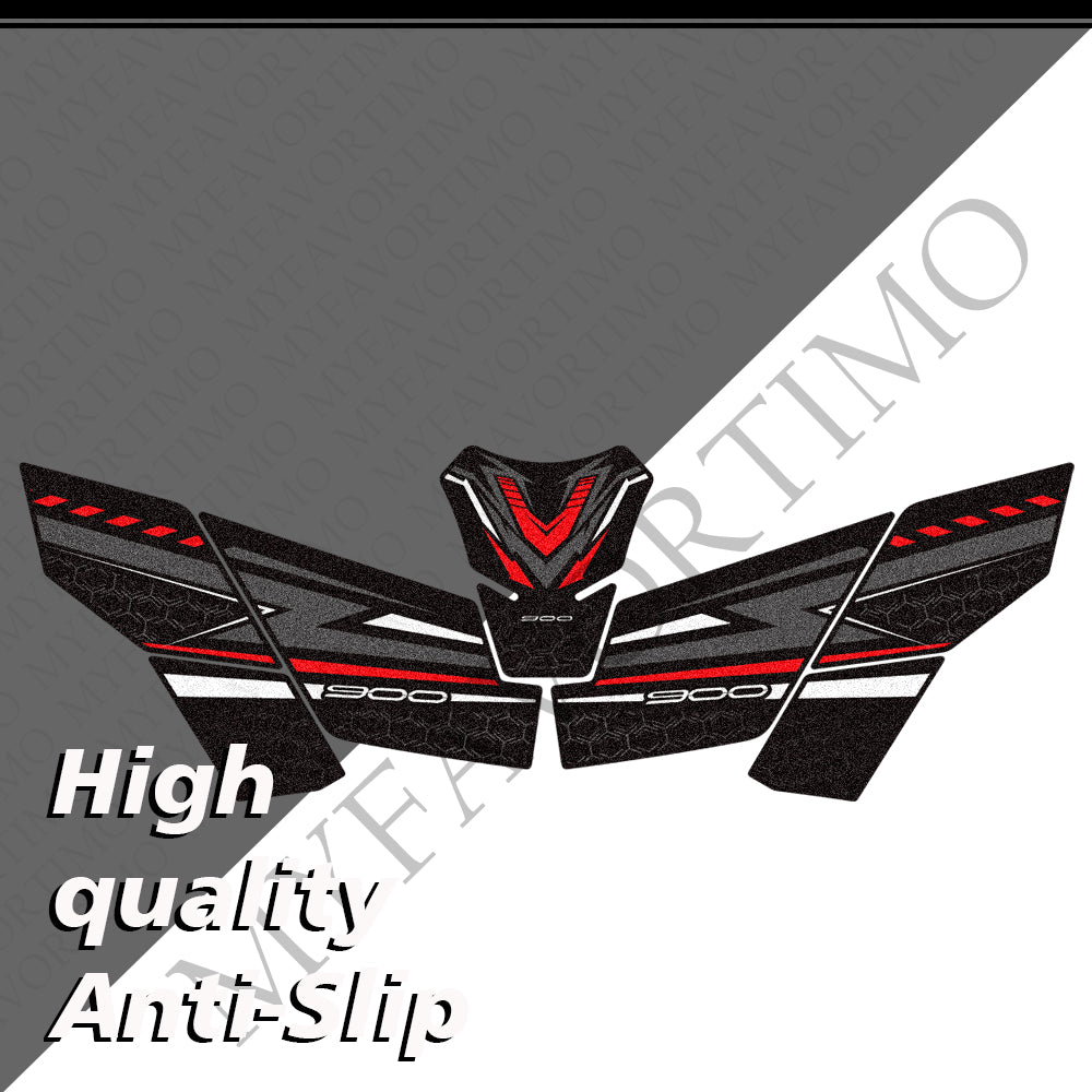 Kawasaki Z900 Z900SE Matte Anti-Slip Tank Pad Kit 2019-2024 丨 Center and Side Stickers