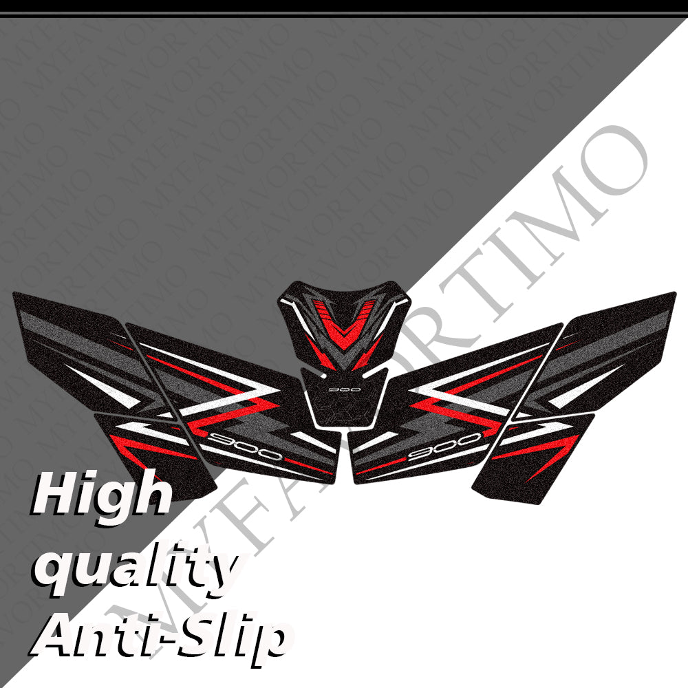 Kawasaki Z900 Z900SE Matte Anti-Slip Tank Pad Kit 2019-2024 丨 Center and Side Stickers
