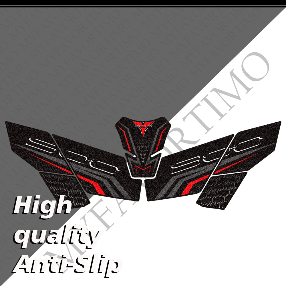 Kawasaki Z900 Z900SE Matte Anti-Slip Tank Pad Kit 2019-2024 丨 Center and Side Stickers