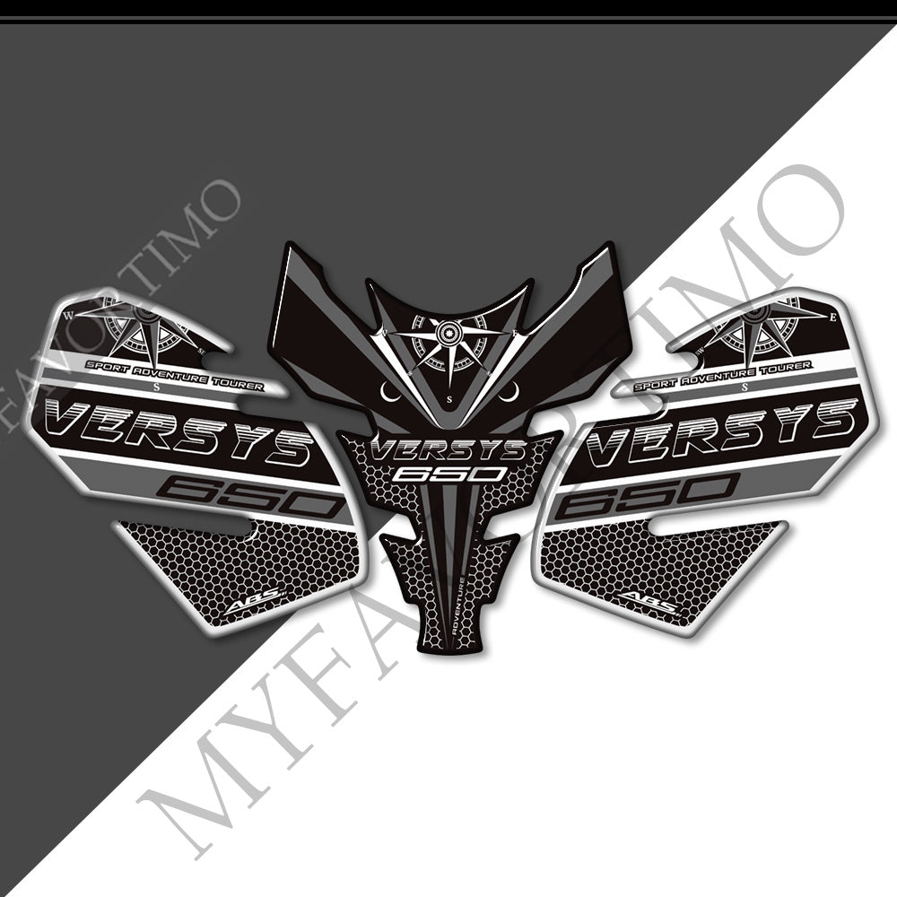 Kawasaki Versys 650LT | 3D Epoxy Tank Pad & Knee Protector Adventure Stickers Decals