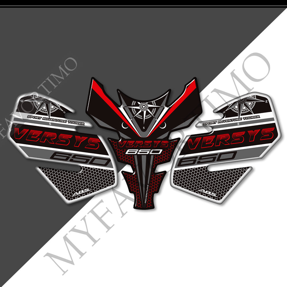 Kawasaki Versys 650LT | 3D Epoxy Tank Pad & Knee Protector Adventure Stickers Decals