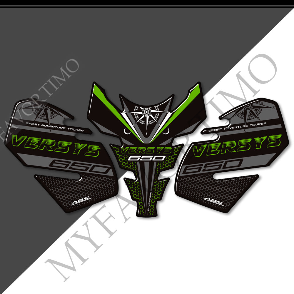 Kawasaki Versys 650LT | 3D Epoxy Tank Pad & Knee Protector Adventure Stickers Decals