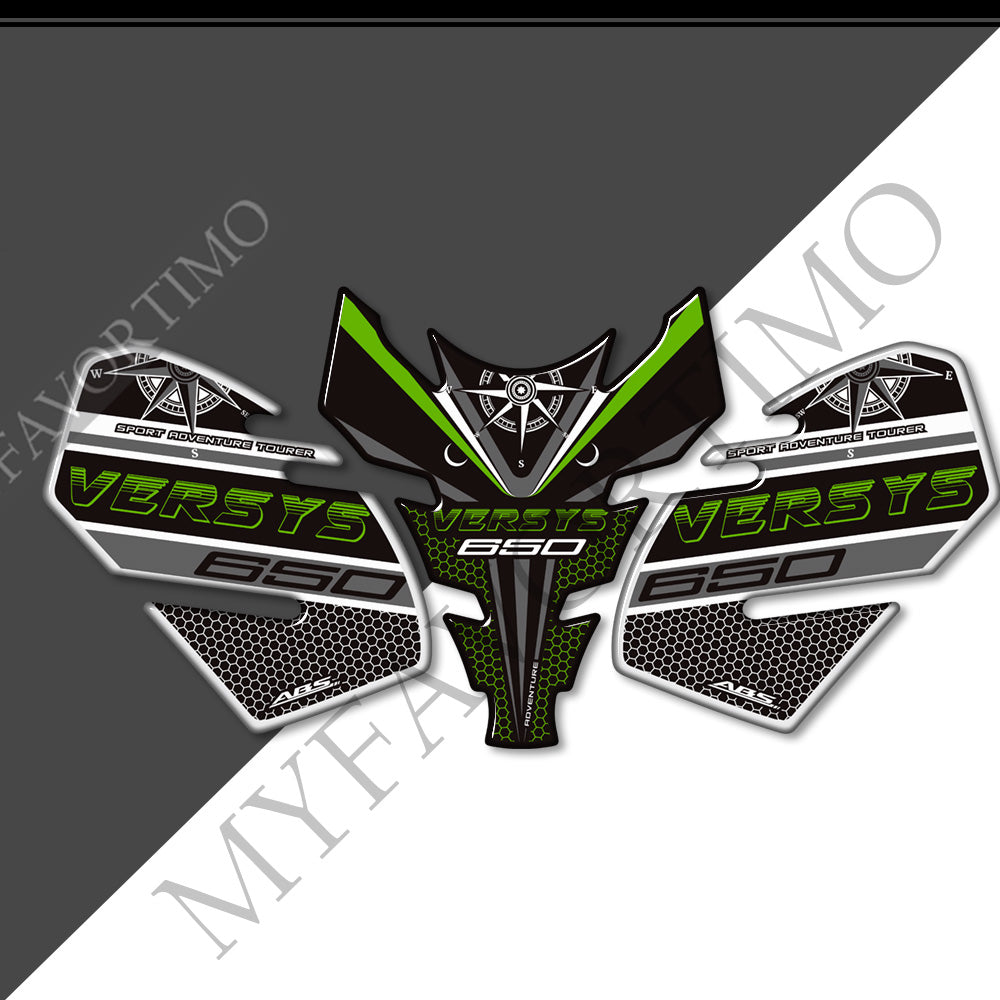 Kawasaki Versys 650LT | 3D Epoxy Tank Pad & Knee Protector Adventure Stickers Decals