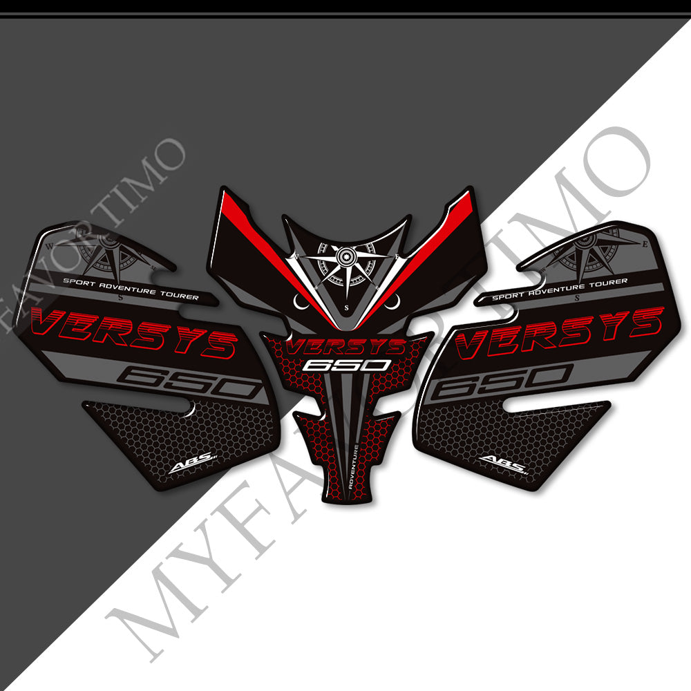 Kawasaki Versys 650LT | 3D Epoxy Tank Pad & Knee Protector Adventure Stickers Decals