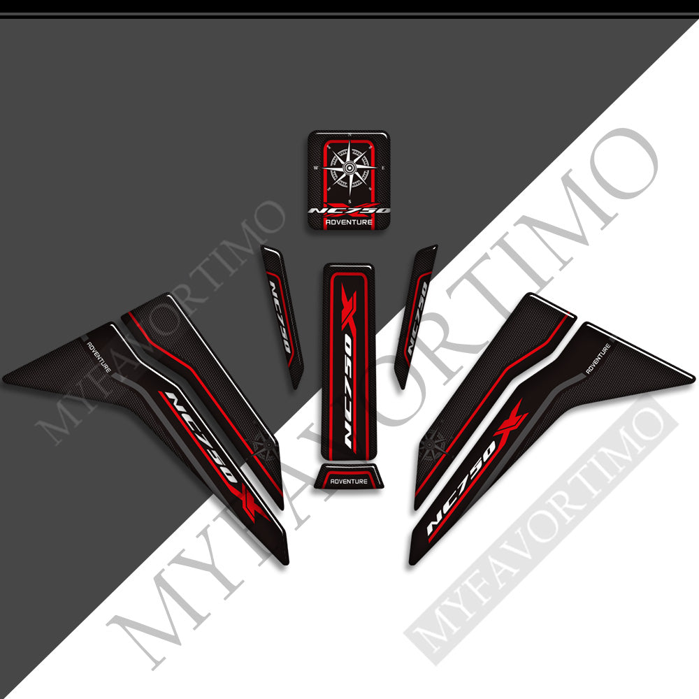 Honda NC750X 2021-2022 | 3D Epoxy Tank Pad & Knee Wind Deflector Stickers Decals