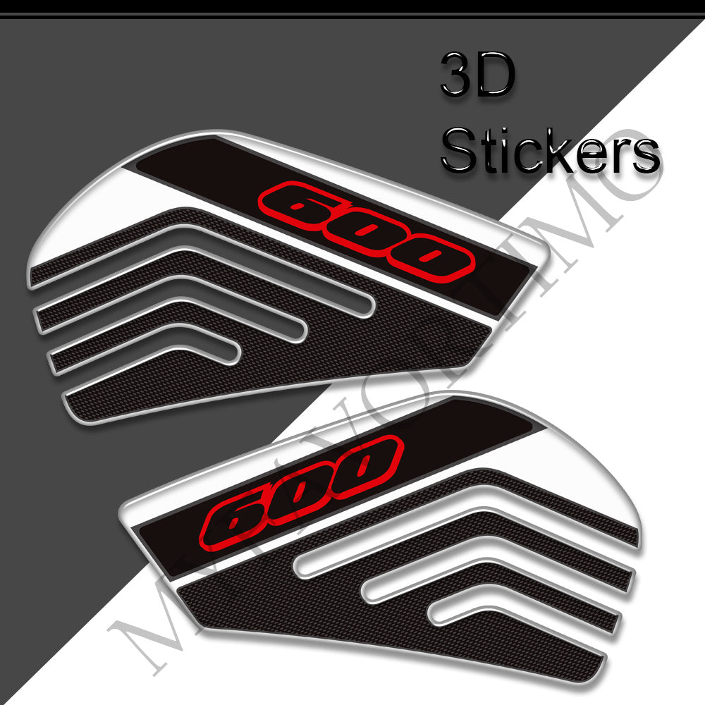 Suzuki GSX-R600 3D Epoxy Tank Side Decals Kit 2011-2026 丨 Black and White